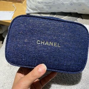 Chanel Cosmetic Holiday Pouch Navy Blue** Doesn’t not include the cosmetics